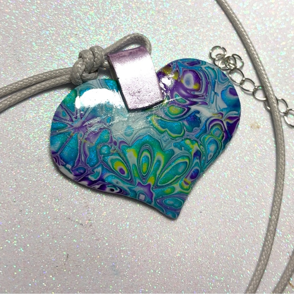 Colorful Heart Pendant Necklace